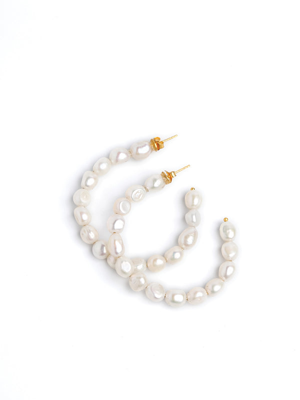 Buy pearl hoop earrings online | Butter & Co