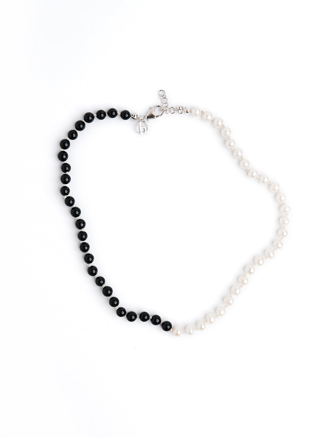 Black & White pearl necklace unisex chain online in India | Butter & Co